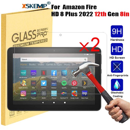 2Pcs For Amazon Fire HD 8 / HD 8 Plus 10th 12th TEMPERED GLASS Screen Protector - Picture 14 of 19