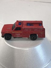 Hot Wheels 1974 Emergency Unit Fire Truck Red Hong Kong Base Rare