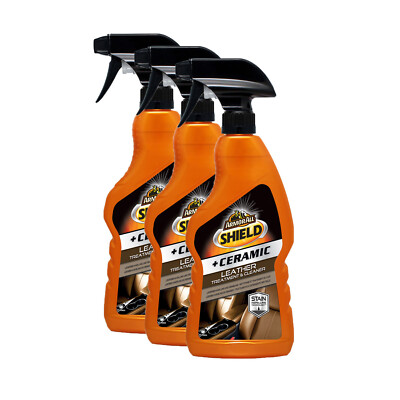 3x ARMOR ALL Shield +Ceramic Leather Cleaner Spray 500ml