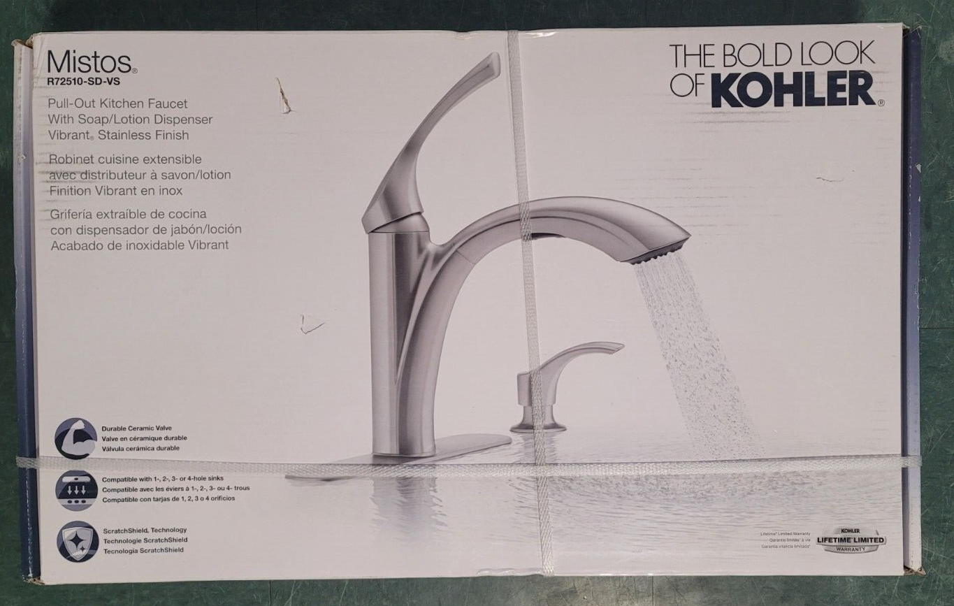 KOHLER Mistos R72510SDVS PullOut Kitchen Faucet In Stainless NEW