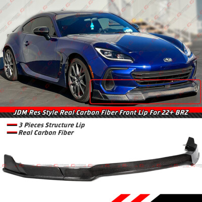 For 2022-2025 Subaru BRZ ZD8 Carbon Fiber 3pc RS Style Front Bumper Lip Splitter