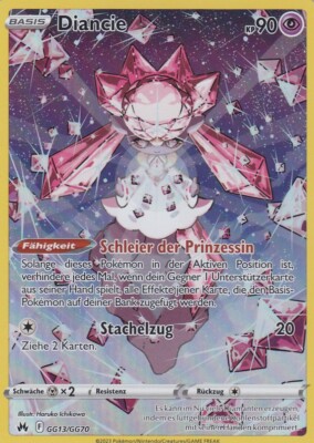 Diancie GG13/GG70 HOLO Zenit der Könige Pokemon Karte Deutsch