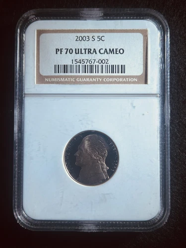2003-S NGC 5C PF70 ULTRA CAMEO JEFFERSON NICKEL