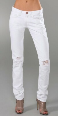 J BRAND White Ginza Slouchy Cigarette Jeans Size 25 Retail $270