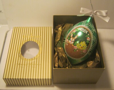 2001 WATERFORD Large Hand Painted Glass EASTER EGG #2 in Original Box!!!