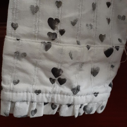 Beach Lunch Lounge Blouse Jack of Hearts XS Button Front Ruffled Edge New - Picture 14 of 14