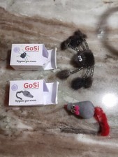 GoSi Real Fur Cat Toys Set of 2 Spider and Mouse