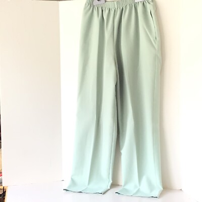 BonWorth Pants Women s Light Green Elastic Waist Pull On Petite M 100% Polyester