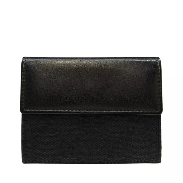 Étui à monnaie Gucci GG Supreme toile x cuir noir authentique
