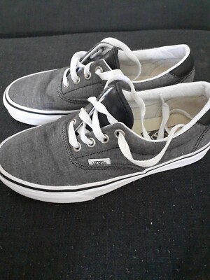 Vans Authentic Charcoal Gray Canvas Low Top Skate Shoes 721454 Men\'s Sz 10.5 Vans OFF THE WALL Dark Grey 721454 Skateboard Shoe Waffle  main image 4