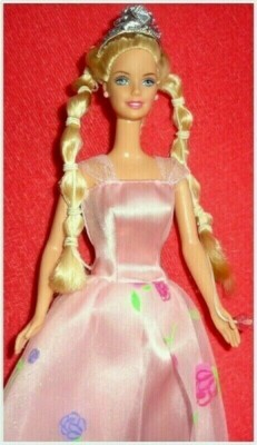ROSE PRINCESS BARBIE  MATTEL 2001  GROWING HAIR FUNKTION  & 2 OUTFITS  CEO Face