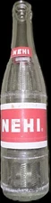 1950s NEHI ACL Clear Soda Bottle 10 Fl Oz ROYAL CROWN BOTTLING CO. No Town 