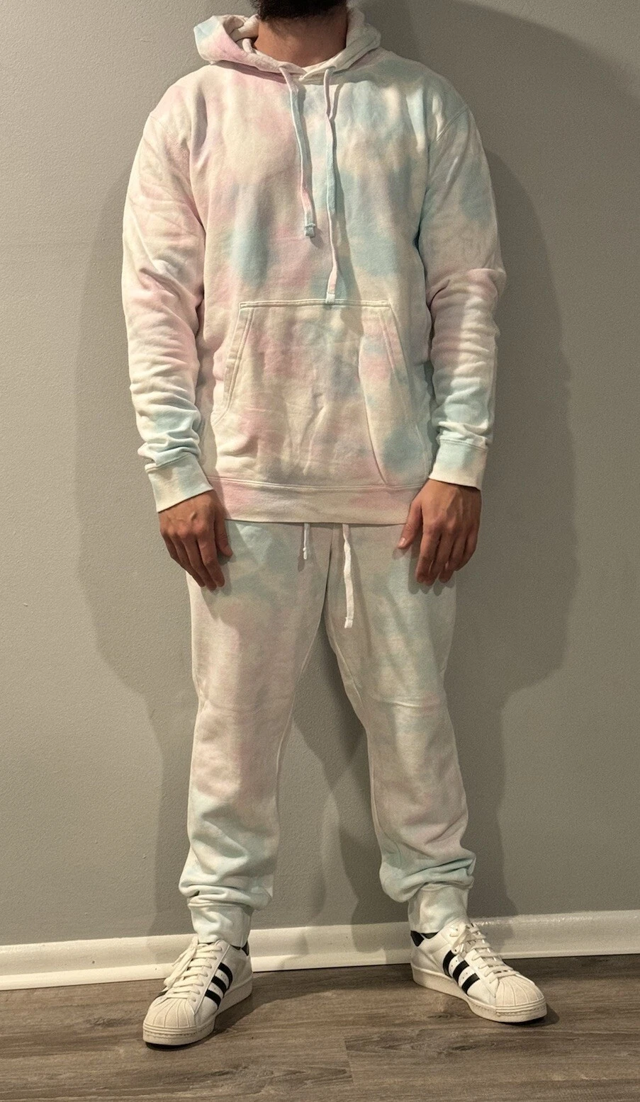 Sweatsuit teinture cravate teinture sweat shirt et pantalon polaire joggers grand