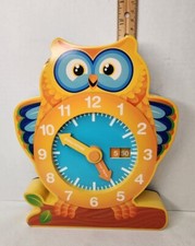 Mindware Owl Clock - Tell Time and Chalkboard Wood Educational Toy