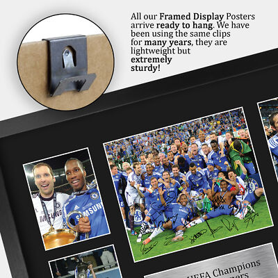 Chelsea Champions League Winners 2012 A3 Framed Signed Print