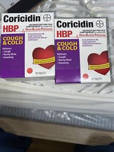 (Pack of 3) Coricidin HBP Cough and Cold Tablets, 16 Count 04/2022