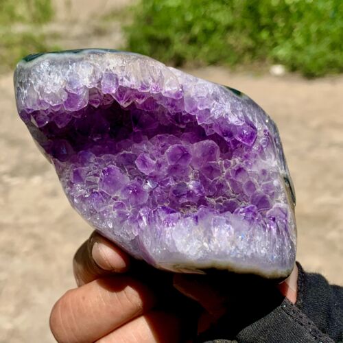 Geoda de amatista natural 290G cuarzo racimo cristal espécimen curación - Imagen 10 de 22