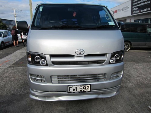 Black CCFL Angel Eyes Projector Headlights for 04-10 Toyota Hiace Van Head light - Picture 5 of 12