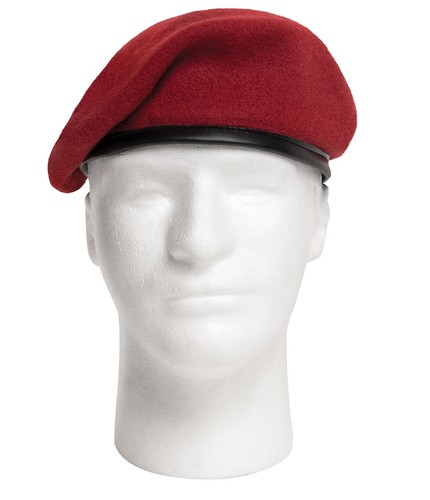 Military Style Wool Beret Green Red Black Blue Maroon Mens French Hat All Sizes - Picture 4 of 12