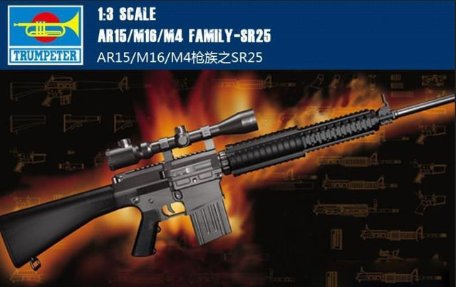 US Stock Trumpeter 1 3 Scale Plastic Ar15 m16 m4 Family sr25 Gun Rifle 