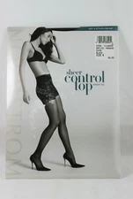 Nordstrom Sheer Control Top Pantyhose Sheer Toe Black Size B