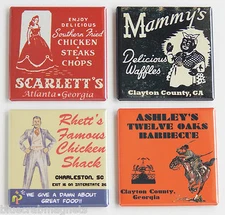 Gone With the Wind FRIDGE MAGNET Set (2 x 2 inches each) scarlett o'hara