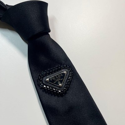 PRADA SATIN LOGO NECK TIE サテン ロゴ ネクタイ Prada Men's Silk Twill Tie | Neiman Marcus