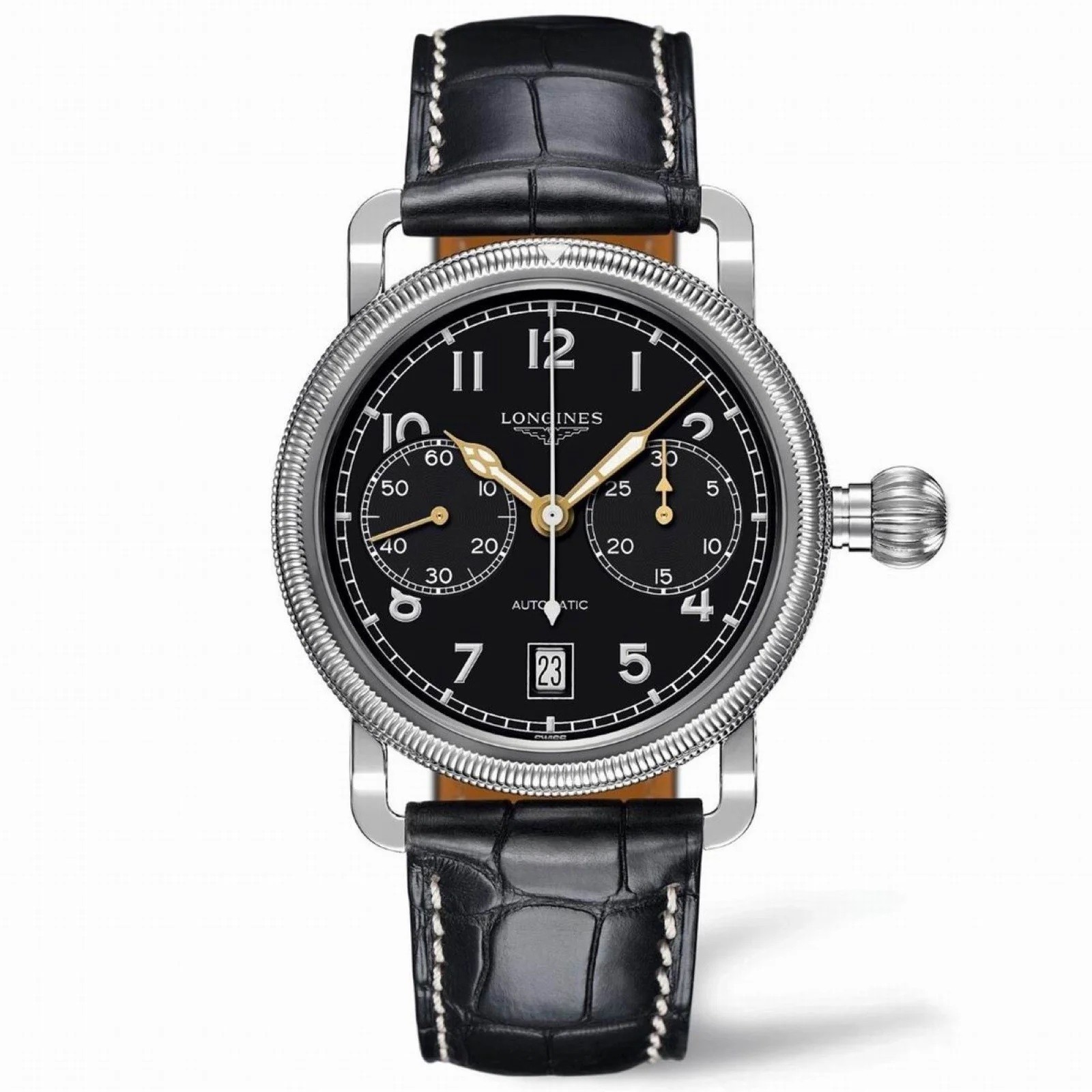 Longines Avigation Oversize Crown Single Push Chronograph Watch L2.783.4.53.2 2n