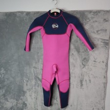 SLINX Find Sline Kids XL Full Wetsuit Pink Navy Back Zip Neoprene Surf Swim