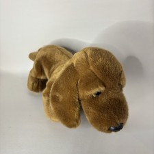 Russ Berrie The Dachshund Brown Puppy Dog Plush Collar 13  Stuffed Animal Toy