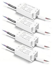 15W 12V LED Driver Transformer, DC 12V Power Supply, 4-Pack - IP65 Waterproof,