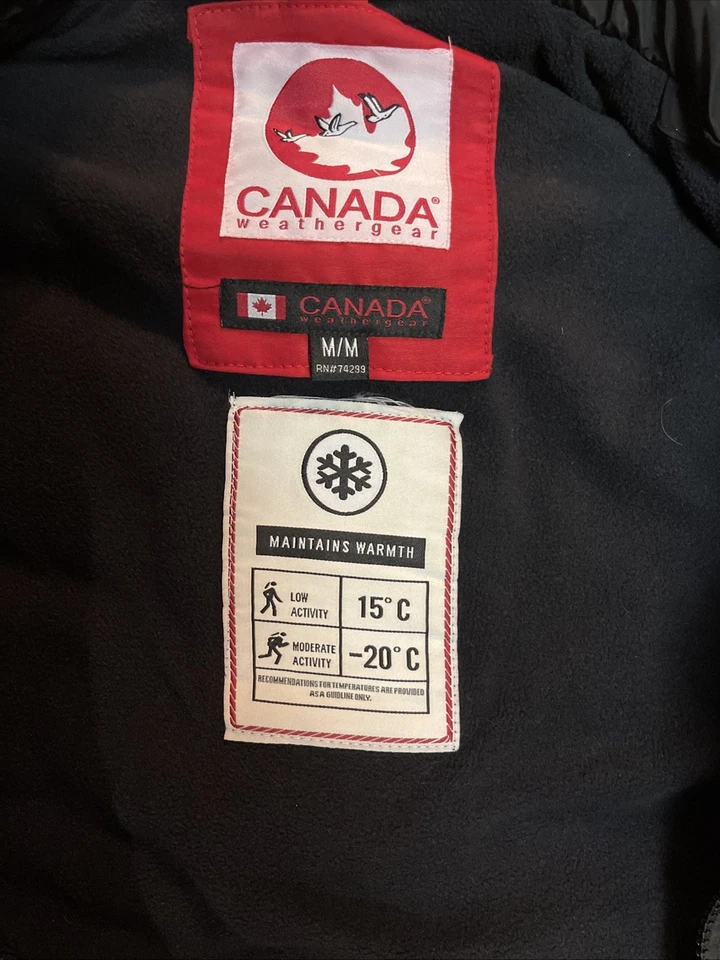 Chaleco Canada Weather Gear para mujer talla M Negro Puffer con cremallera completa y cuello de vellón Foto 2 de 4