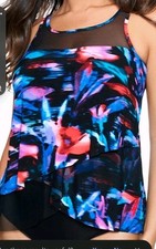 Miraclesuit  Mirage Swim Tankini Top Fuego Flora Size 8