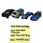 Hot Wheels lot 4 vntg Y2K Diecast 1/64 Ford Raptor/Tatooine/Twin Mill/Honda Cars