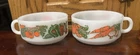 2 Vintage Handle Soup Bowls Glasbake Vegetable Decor Milk Glass Stackable