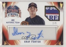 2015 Panini Stars and Stripes Laundry Tag 2/5 Gray Fenter #39 Patch Auto 2h4