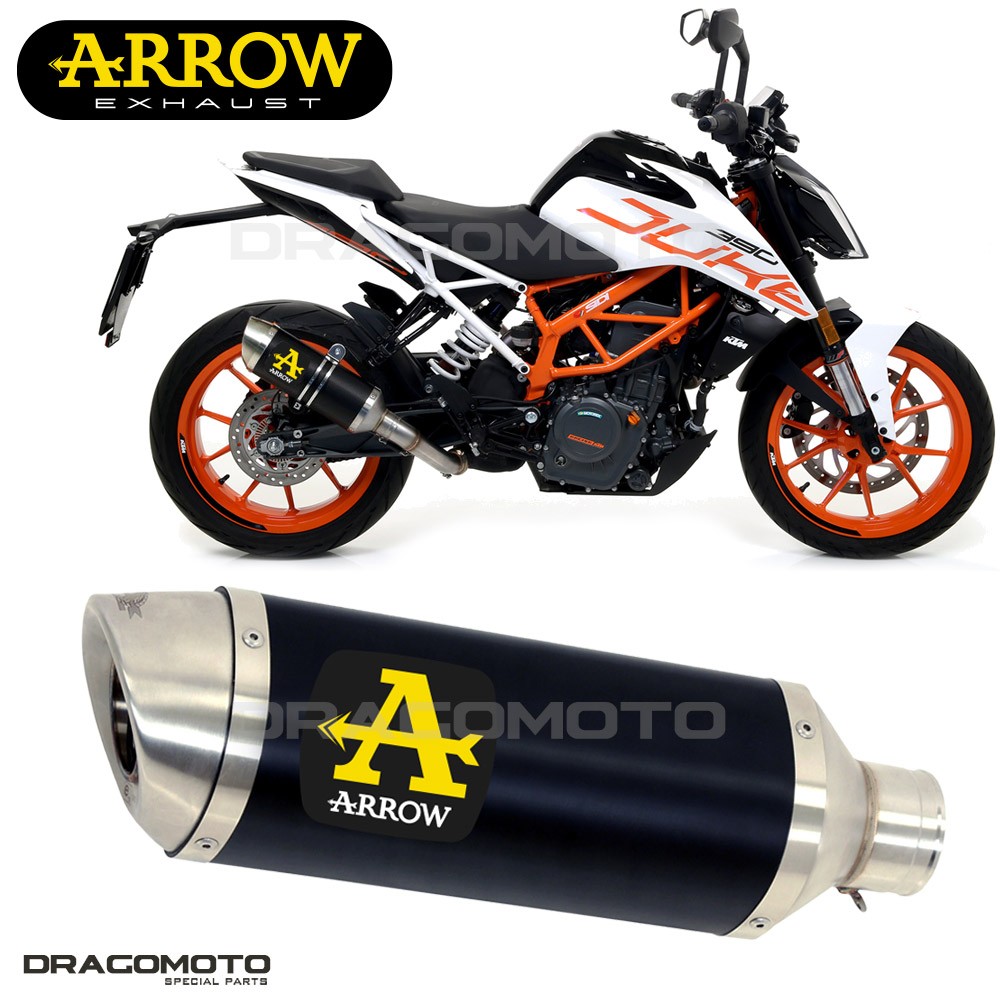 Silencieux KTM 390 Duke 2017 2018 Arrow Alu Noir Thunder échappement sport pour moto roadster