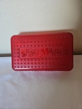 Vintage Spacemaker Pencil Box 8” Red Plastic Storage Case Made In USA 1990’s