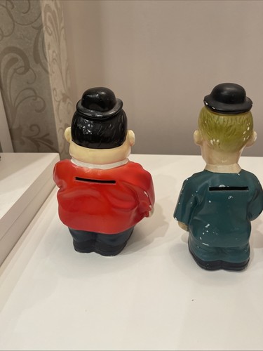 Alcanchas vintage de caja de dinero Laurel y Hardy años 50 - Imagen 10 de 16