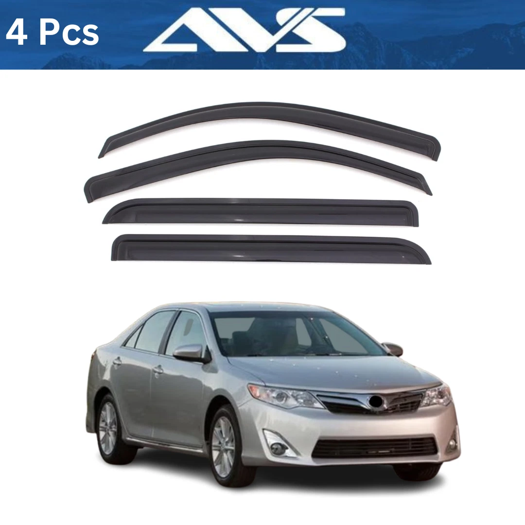 Chrome Rain Guards For 2012-2014 Toyota Camry – 4Pc Window Visors, Sun Vent Deflectors, Korea-Made