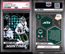2025 Panini Mosaic Montage Garrett Wilson #14 Black Mosaic Prizm 1/1 Jets