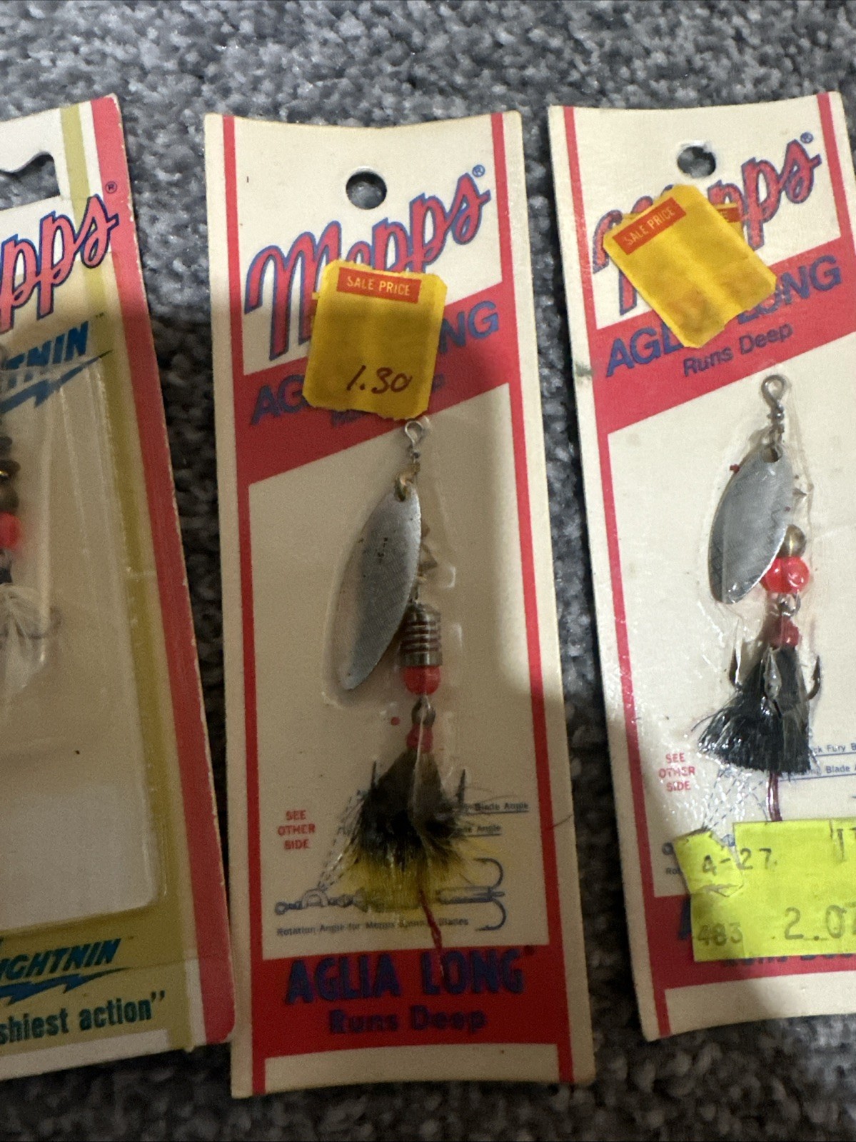 Mepps Vintage Spinners5 Aglia Long Deep Runners And 1 Lightning Flashiest Action - Image 4