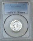 1959 D Washington Silver Quarter PCGS MS64 White PQ Just Graded New Holder P206D