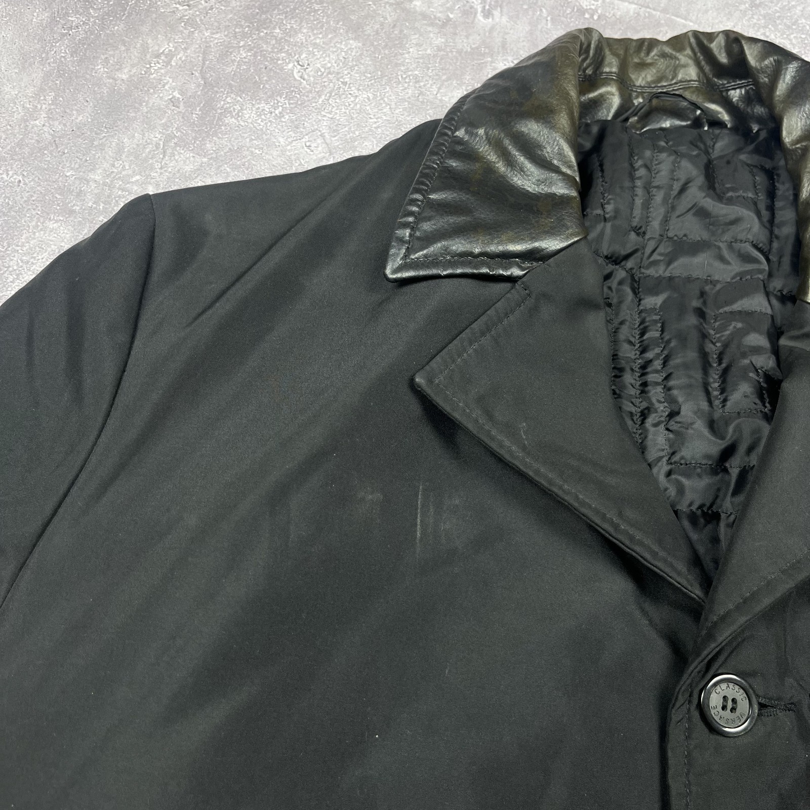 Versace Classic Coat Button Jacket Nylon Black Po… - image 6