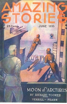 SCIENCE-FICTION COMIC-KUNSTWERK ERSTAUNLICHE GESCHICHTEN MOND DES ARKTURUS