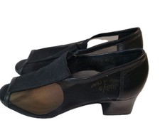 Judy's House of Oldies Women's Size 4 1/2 Black Dance Shoes Low Square Heel