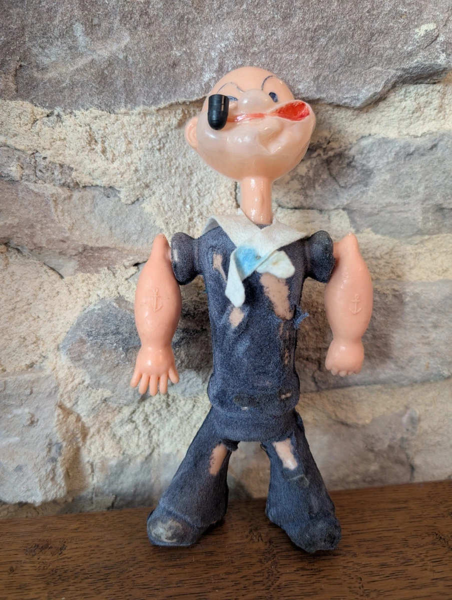 Ancienne Poupée Popeye Mécanique - Marin Clin D'œil - Jouet Poupon Chiffon