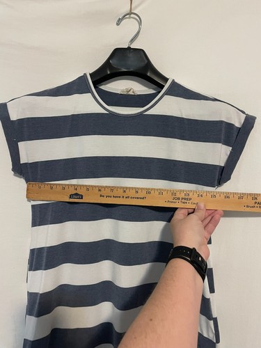 Hayden girls dress, blue white stripe, pockets, size M - Picture 7 of 7
