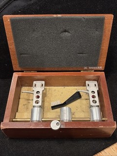RARE Vintage VESTAX Wooden Triple DJ Cartridge Needle Case w/ 2 Stanton Needles
