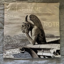 Jules Pansu French Tapestry Pillow Notre Dame Gargoyle 17.5x17.5  France *READ*